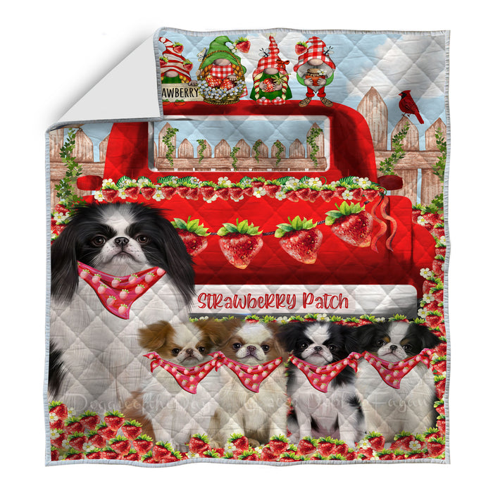 Japanese Chin Bedding Quilt, Bedspread Coverlet Quilted, Explore a Variety of Designs, Custom, Personalized, Pet Gift for Dog Lovers