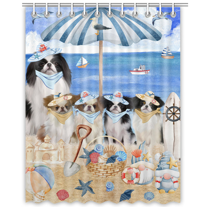 Japanese Chin Shower Curtain, Explore a Variety of Custom Designs, Personalized, Waterproof Bathtub Curtains with Hooks for Bathroom, Gift for Dog and Pet Lovers