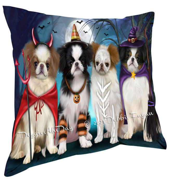 Happy Halloween Trick or Treat Japanese Chin Dogs Pillow with Top Quality High-Resolution Images - Ultra Soft Pet Pillows for Sleeping - Reversible & Comfort - Ideal Gift for Dog Lover - Cushion for Sofa Couch Bed - 100% Polyester, PILA88525