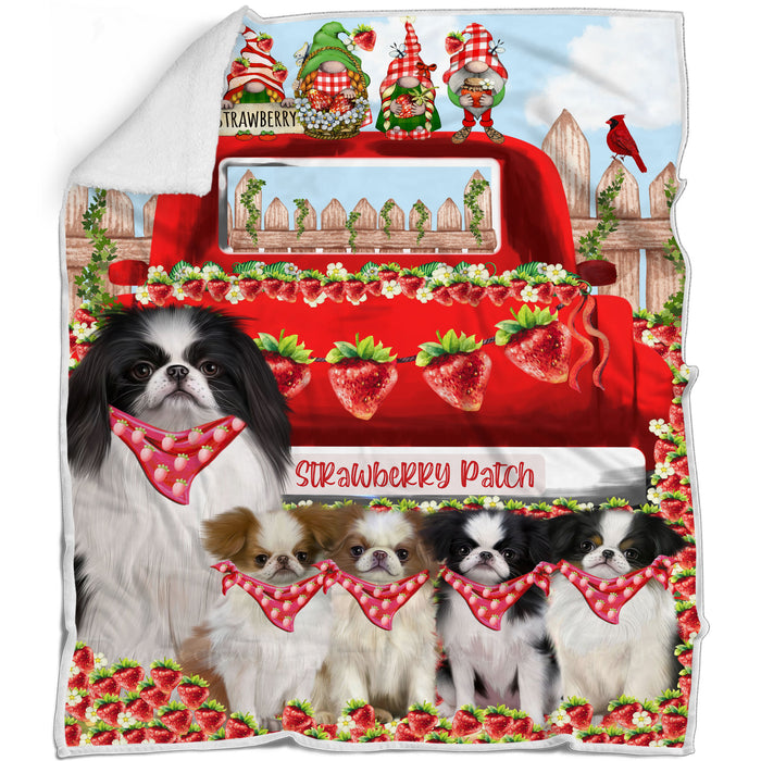 Japanese Chin Bed Blanket, Explore a Variety of Designs, Custom, Soft and Cozy, Personalized, Throw Woven, Fleece and Sherpa, Gift for Pet and Dog Lovers
