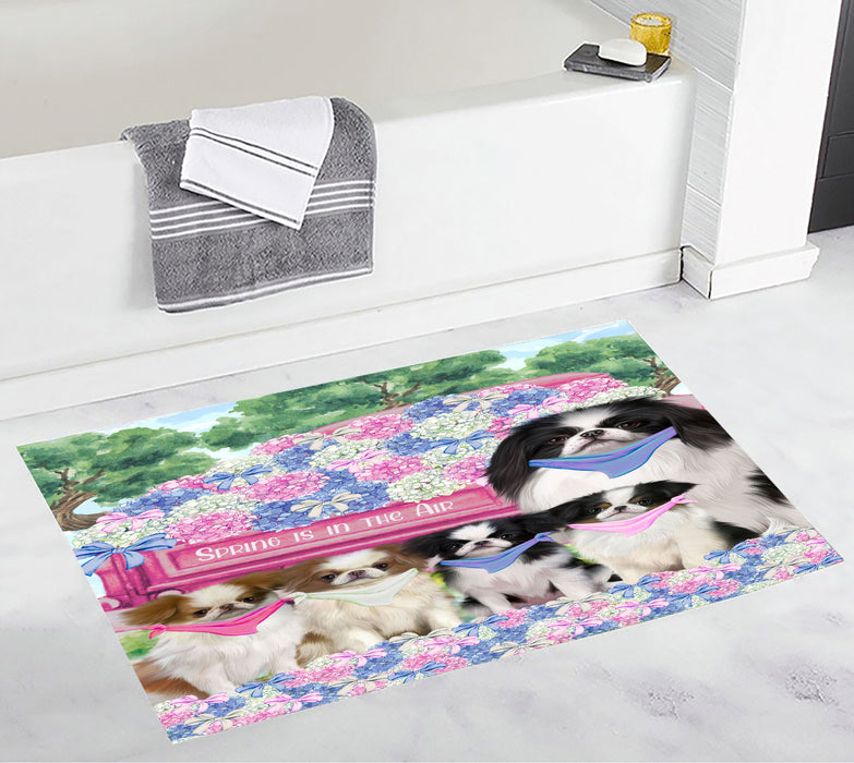 Japanese Chin Anti-Slip Bath Mat, Explore a Variety of Designs, Soft and Absorbent Bathroom Rug Mats, Personalized, Custom, Dog and Pet Lovers Gift