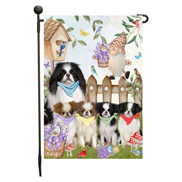 Japanese Chin Dogs Garden Flag: Explore a Variety of Designs, Custom, Personalized, Weather Resistant, Double-Sided, Outdoor Garden Yard Decor for Dog and Pet Lovers