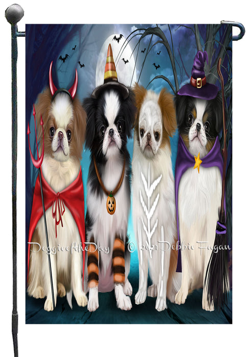 Happy Halloween Trick or Treat Japanese Chin Dogs Garden Flags- Outdoor Double Sided Garden Yard Porch Lawn Spring Decorative Vertical Home Flags 12 1/2"w x 18"h