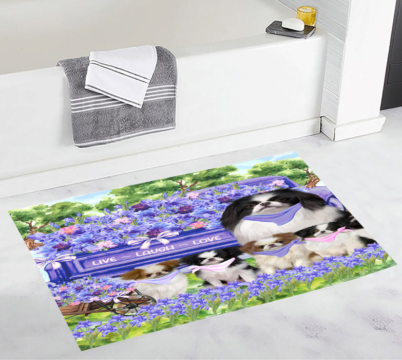 Japanese Chin Personalized Bath Mat, Explore a Variety of Custom Designs, Anti-Slip Bathroom Rug Mats, Pet and Dog Lovers Gift