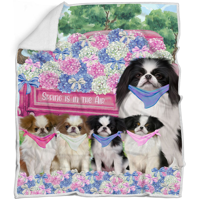 Japanese Chin Blanket: Explore a Variety of Personalized Designs, Bed Cozy Sherpa, Fleece and Woven, Custom Dog Gift for Pet Lovers