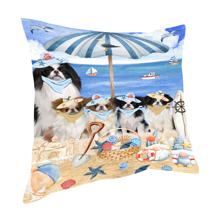 Japanese Chin Throw Pillow: Explore a Variety of Designs, Custom, Cushion Pillows for Sofa Couch Bed, Personalized, Dog Lover's Gifts