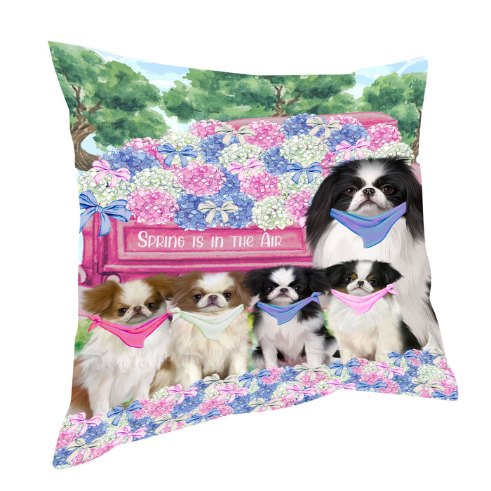 Japanese Chin Throw Pillow: Explore a Variety of Designs, Custom, Cushion Pillows for Sofa Couch Bed, Personalized, Dog Lover's Gifts