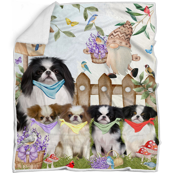 Japanese Chin Blanket: Explore a Variety of Custom Designs, Bed Cozy Woven, Fleece and Sherpa, Personalized Dog Gift for Pet Lovers