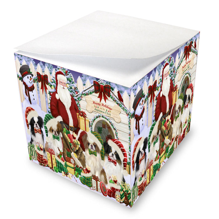 Christmas Dog house Gathering Japanese Chin Dogs Note Cube NOC-DOTD-A57438