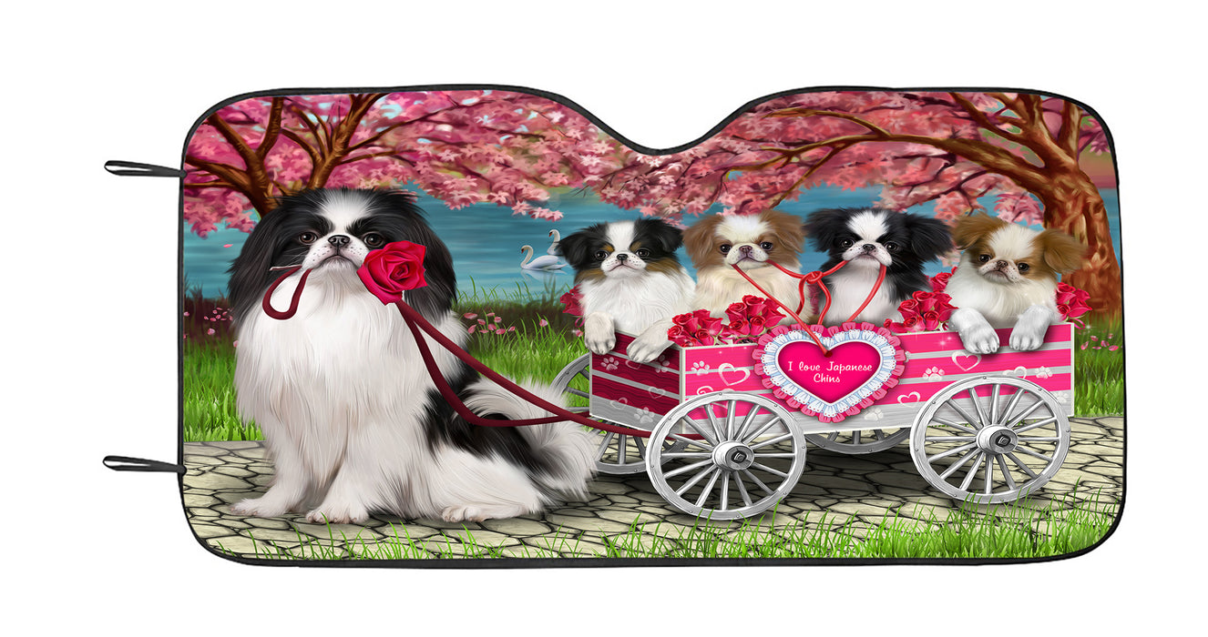 I Love Japanese Chin Dogs in a Cart Car Sun Shade