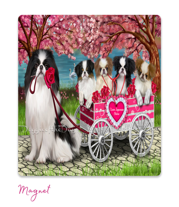 Mother's Day Gift Basket Japanese Chin Dogs Blanket, Pillow, Coasters, Magnet, Coffee Mug and Ornament
