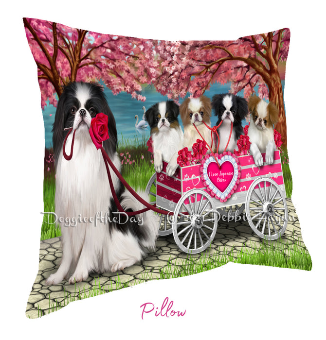 Mother's Day Gift Basket Japanese Chin Dogs Blanket, Pillow, Coasters, Magnet, Coffee Mug and Ornament