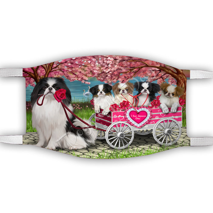 I Love Japanese Chin Dogs in a Cart Face Mask FM48156