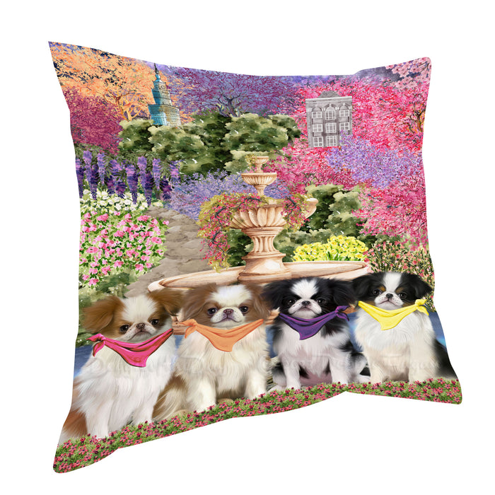 Japanese Chin Throw Pillow: Explore a Variety of Designs, Cushion Pillows for Sofa Couch Bed, Personalized, Custom, Dog Lover's Gifts