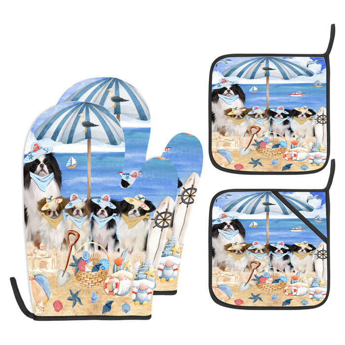 Japanese Chin Oven Mitts and Pot Holder Set: Explore a Variety of Designs, Custom, Personalized, Kitchen Gloves for Cooking with Potholders, Gift for Dog Lovers