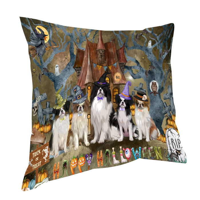 Japanese Chin Throw Pillow: Explore a Variety of Designs, Cushion Pillows for Sofa Couch Bed, Personalized, Custom, Dog Lover's Gifts