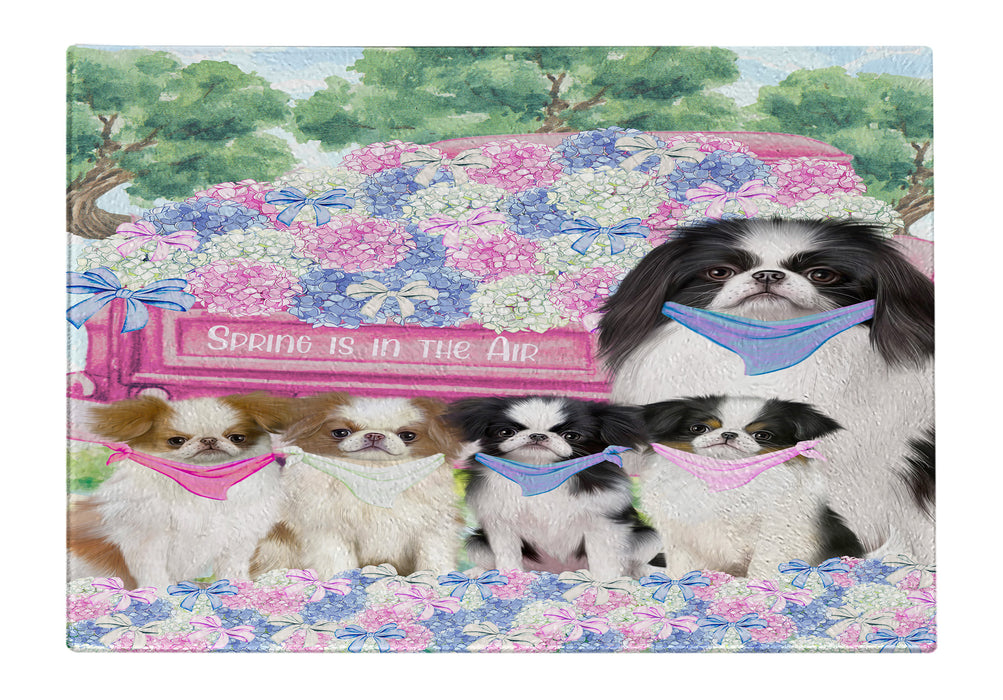 Japanese Chin Kitchen Cutting Board, Tempered Glass Scratch and Stain Resistant, Easy To Clean, Explore a Variety of Designs, Personalized, Custom, Pet and Dog Lovers Gift