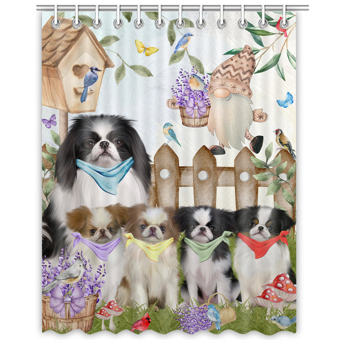 Japanese Chin Shower Curtain: Explore a Variety of Designs, Personalized, Custom, Waterproof Bathtub Curtains for Bathroom Decor with Hooks, Pet Gift for Dog Lovers