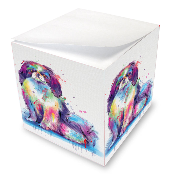Watercolor Japanese Chin Dog Note Cube NOC-DOTD-A56917
