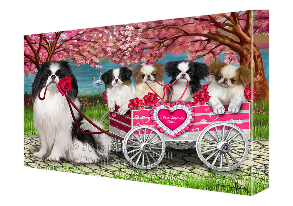 I Love Japanese Chin Dogs in a Cart Canvas Print Wall Art Décor CVS136502