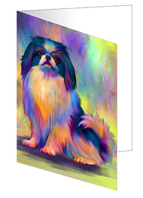 Paradise Wave Japanese Chin Dog Handmade Artwork Assorted Pets Greeting Cards and Note Cards with Envelopes for All Occasions and Holiday Seasons GCD74663