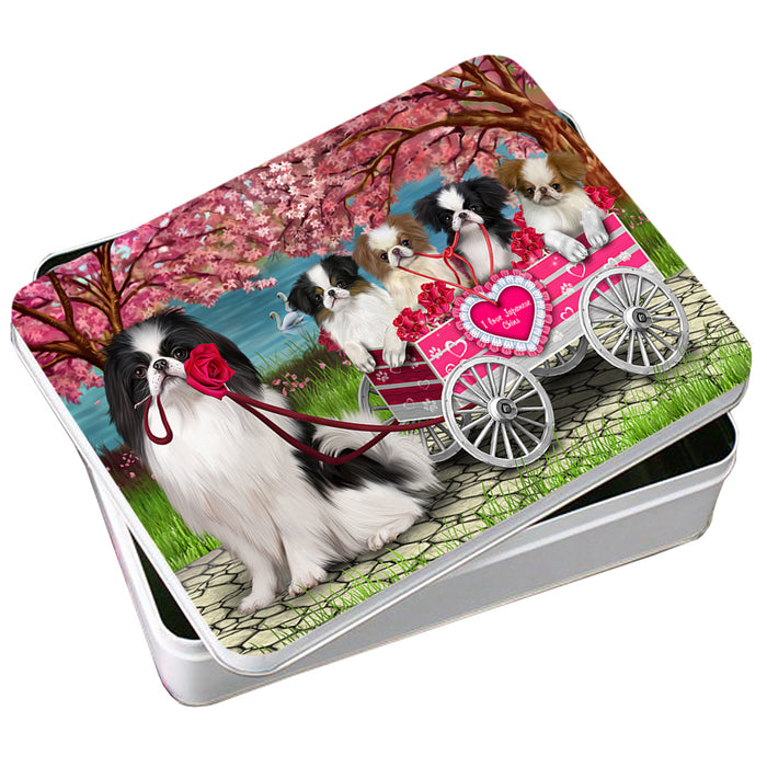 I Love Japanese Chin Dogs in a Cart Photo Storage Tin PITN57061
