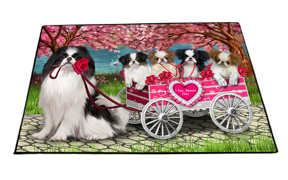 I Love Japanese Chin Dogs in a Cart Floormat FLMS54266