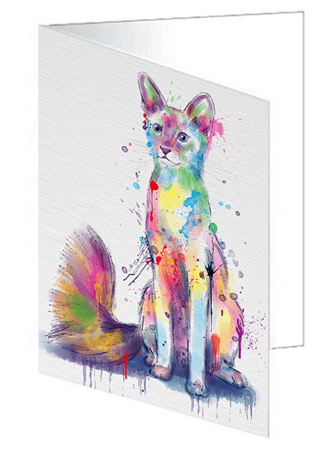 Watercolor Javanese Cat Handmade Artwork Assorted Pets Greeting Cards and Note Cards with Envelopes for All Occasions and Holiday Seasons GCD79103