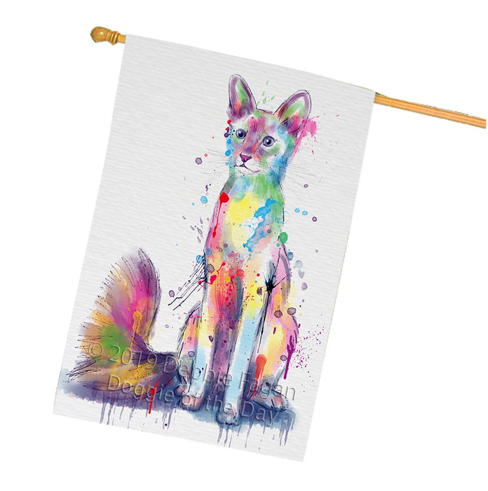 Watercolor Javanese Cat House Flag FLG66175