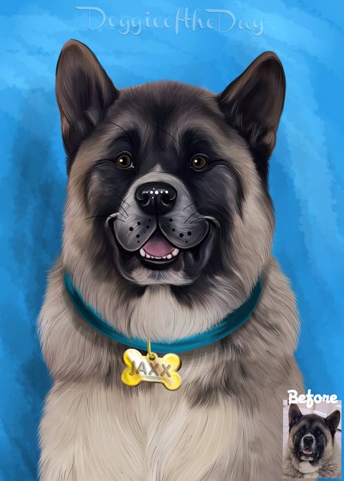 Digital Painting PERSONALIZED Caricature PET PORTRAIT! Custom Pet Dog or Cat Art