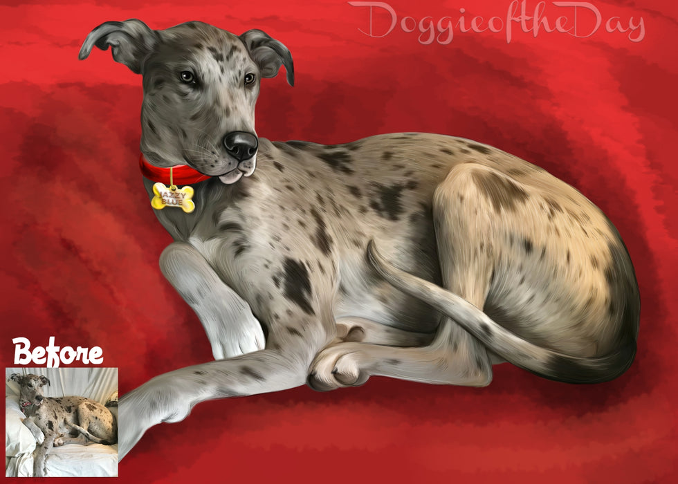 Digital Painting PERSONALIZED PET PORTRAIT! Custom Pet Dog or Cat Art