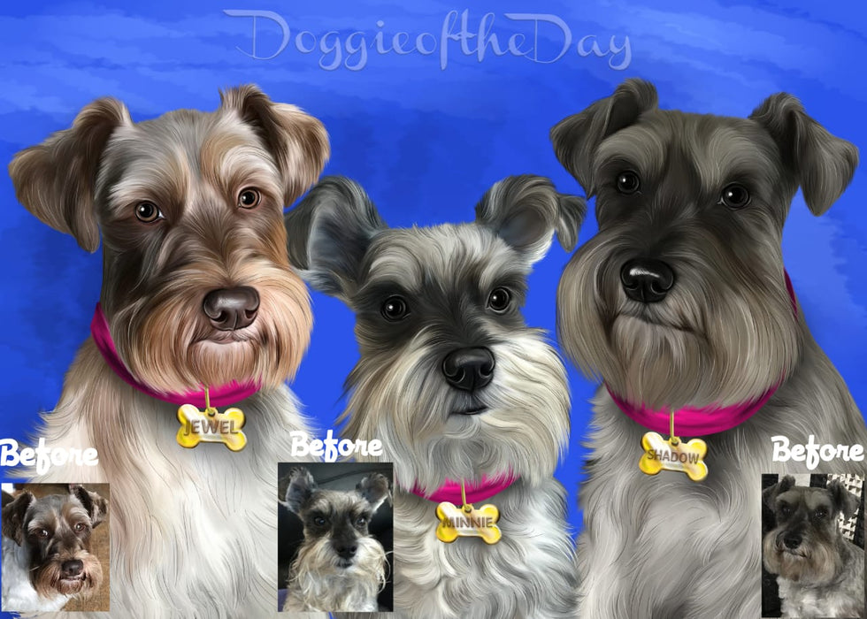 Digital Painting PERSONALIZED Caricature PET PORTRAIT! Custom Pet Dog or Cat Art