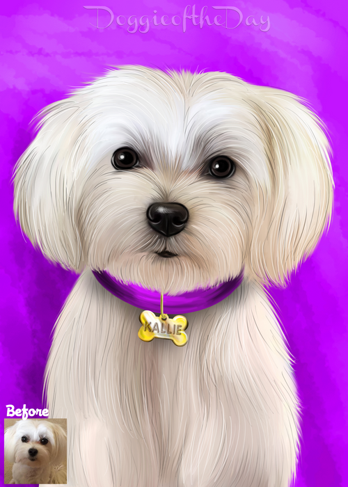 Digital Painting PERSONALIZED PET PORTRAIT! Custom Pet Dog or Cat Art