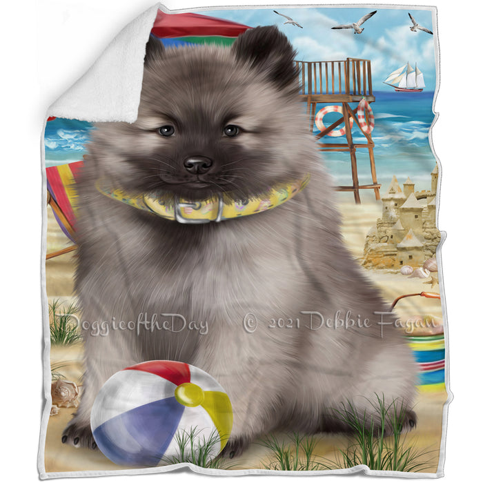 Pet Friendly Beach Keeshond Dog Blanket BLNKT80985
