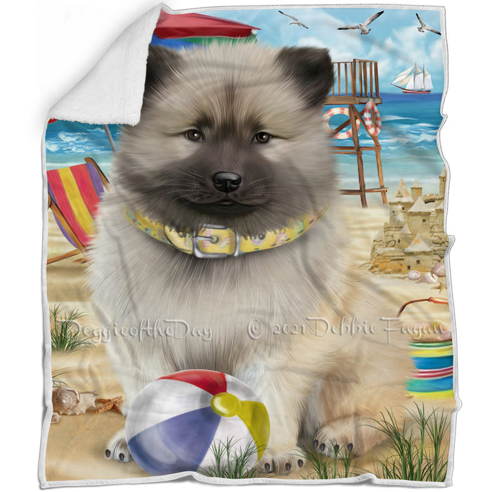 Pet Friendly Beach Keeshond Dog Blanket BLNKT81003