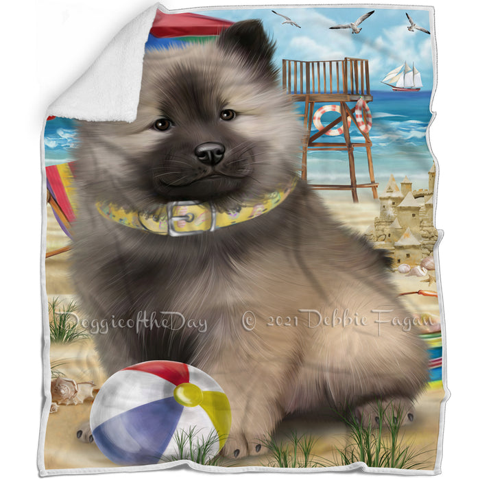 Pet Friendly Beach Keeshond Dog Blanket BLNKT81012