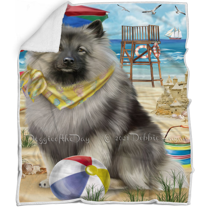 Pet Friendly Beach Keeshond Dog Blanket BLNKT81021
