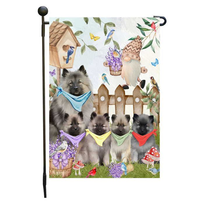 Keeshond Dogs Garden Flag: Explore a Variety of Designs, Custom, Personalized, Weather Resistant, Double-Sided, Outdoor Garden Yard Decor for Dog and Pet Lovers