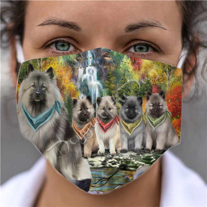 Scenic Waterfall Keeshond Dogs Face Mask FM49312