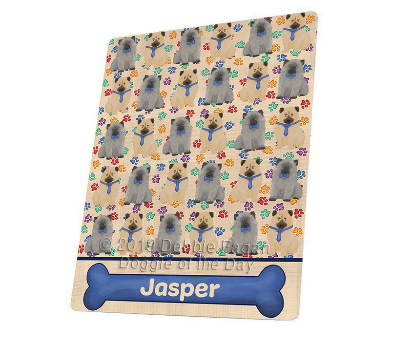 Rainbow Paw Print Keeshond Dogs Blanket BLNKT136047