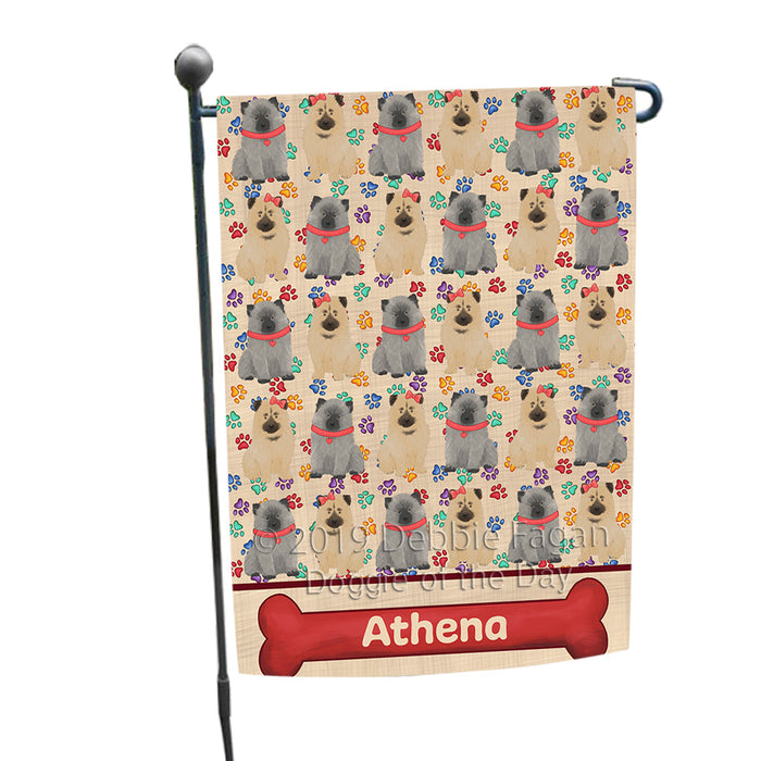 Rainbow Paw Print Keeshond Dogs Garden Flag GFLG65275