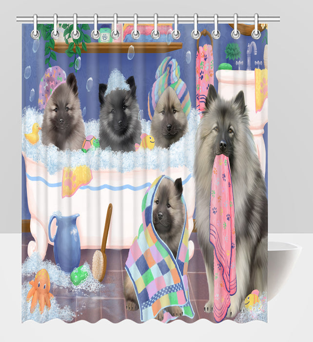 Rub A Dub Dogs In A Tub Keeshond Dogs Shower Curtain