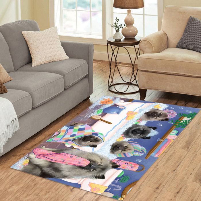 Rub A Dub Dogs In A Tub Keeshond Dogs Area Rug