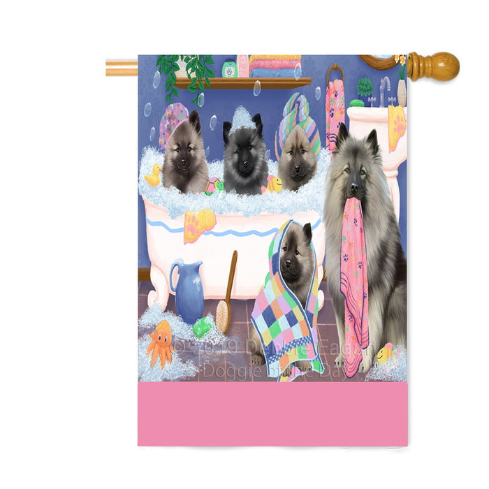 Personalized Rub A Dub Dogs In A Tub Keeshond Dogs Custom House Flag FLG64350