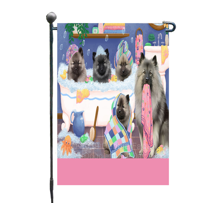 Personalized Rub A Dub Dogs In A Tub Keeshond Dogs Custom Garden Flag GFLG64885