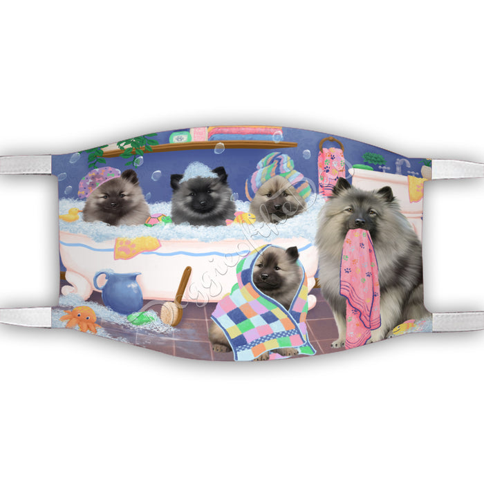 Rub A Dub Dogs In A Tub  Keeshond Dogs Face Mask FM49516