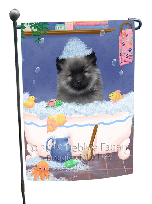 Rub A Dub Dog In A Tub Keeshond Dog Garden Flag GFLG66243