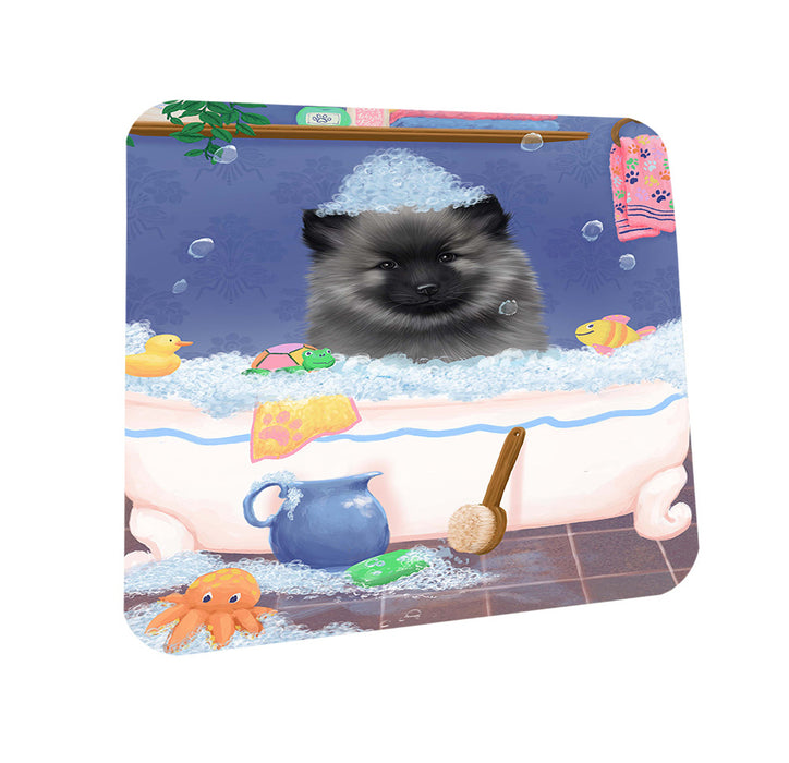 Rub A Dub Dog In A Tub Keeshond Dog Coasters Set of 4 CST57345