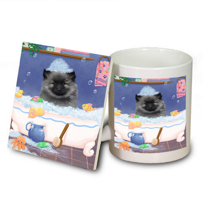 Rub A Dub Dog In A Tub Keeshond Dog Mug and Coaster Set MUC57379