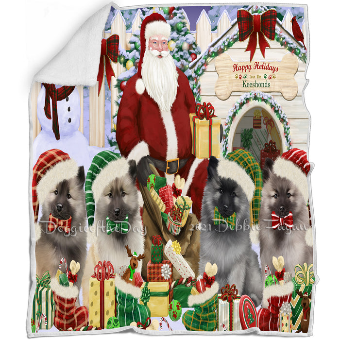 Christmas Dog House Keeshonds Dog Blanket BLNKT89742